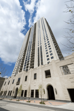 An exterior view of Market Square Tower.