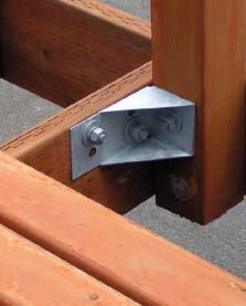 DeckLok bracket systems strengthen the critical connections between deck components to help prevent deck, railing, and stair collapse. Each set of brackets provides up to 4,000 pounds of resistance to deck pullout and subsequent collapse. The brackets can be used for new construction as well as retrofits.