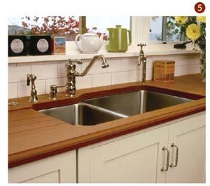 If you-re looking for a product made from environmentally sustainable resources, try Richlite-s paper-based countertops. Made from cellulose fi ber and resin, the countertops are heat- and stain- resistant and as durable as stone. They-ve been used in commercial kitchens for years, and are available in six colors including nutmeg, plum, sage, and slate black. Contact Richlite at 888-383- 5533 or visit www.richlite.com.