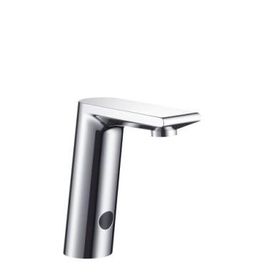 Hansgrohe USA’s Metris S bath faucet features an infrared sensor that activates the unit. The battery-operated unit comes with a built-in stop for cleaning and offers preset temperature control. It comes in chrome. 
www.hansgrohe-usa.com.