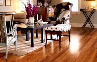 If you like cherry wood, you-ll love Mannington's latest laminate floor offerings. Heritage Cherry features the look and feel of real, hand-scraped hardwood and comes in three colors: tanned hide, saddle, and buckskin. For a classic look with a modern twist, try Harvard Cherry, which is available in tarnished umber, vintage sienna, and antique sepia. All products feature the NatureForm Optix process for realism through high-definition printing, embossed-in-register texturing, and a high-clarity finish.
Cost: Approximately $3.29 per square foot 
ROI:  The laminate product generally costs about $2 less per square foot than hardwood. Other pluses include simple installation and easier maintenance with more resistance than hardwood to fading, scratches, and moisture.