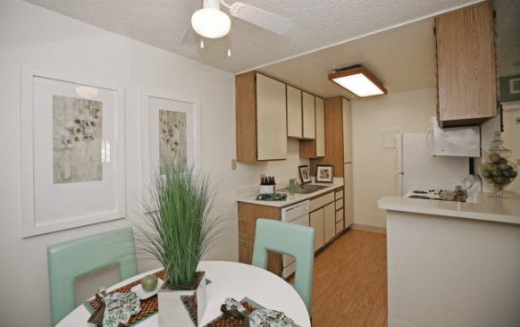 A "before" picture of a kitchen at Greystar's Avana La Jolla.