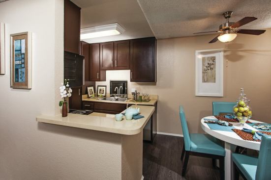 A kitchen at Avana La Jolla after Greystar's $7,500 per-unit renovation..