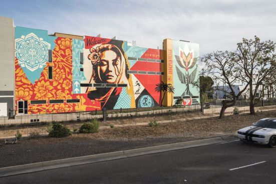 Mural on Baker Block in Costa Mesa, Calif.