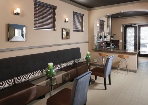A "before" shot of the resident kitchen/cyber cafe at Bell Partners' Bell Park Central.