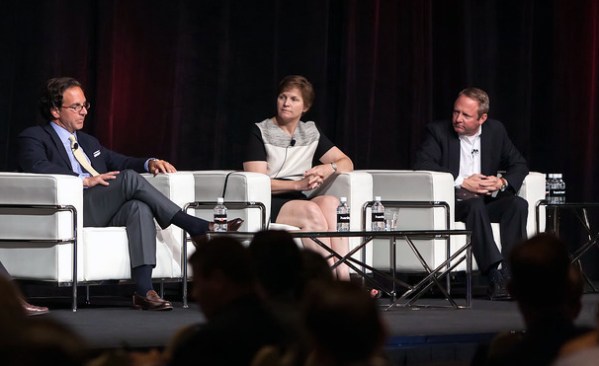 From left: Toby Bozzuto of The Bozzuto Group, Sue Ansel of Gables, and Todd Farrell of LMC share insights during the "CEO Power Panel."