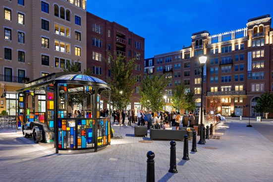 Honoring the history of the original neighborhood and the transit-oriented theme of the past and present, the recent installation of artist Tom Fruin’s streetcar in the town square celebrates Chevy Chase Lake’s vibrant and connected design.