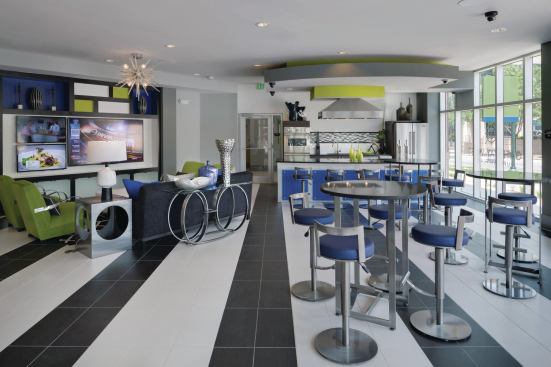 Gateway West Apartments features a well-equipped lounge.