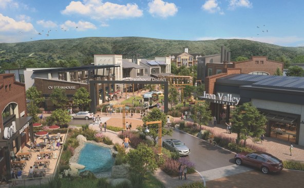 Copper Valley Town Center in Calaveras County, California, is envisioned as a mixed-use community with two townhome sites, a retail district, and office space.