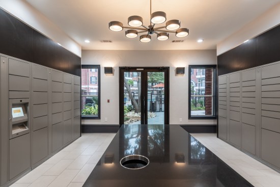 The package room at Cortland Bryan Place in Dallas.