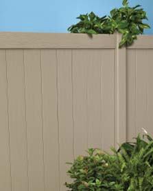 Give residents privacy with the Bufftech Chesterfield fence from CertainTeed, which now features the CertaGrain authentic wood texture offering the beauty of wood with the benefits of vinyl. The fence is available in natural clay and colonial white and offers ColorLast fade protection for color retention.