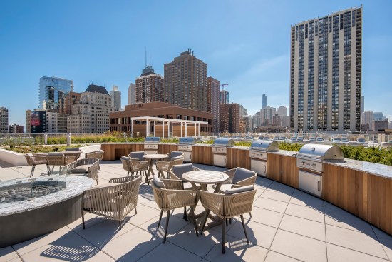 Despite Chicago's long, usually snowy winters, The Sinclair's developer included a much-desired outdoor pool, grilling stations, and patio dining, since many of the city's residents love being outdoors as soon as the weather warms.