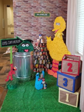 As part of the Houston food drive, each participating Dayrise Residential community comes up with a different theme to engage collections and participation. The Idlewilde community has embraced a Sesame Street theme to "can hunger."