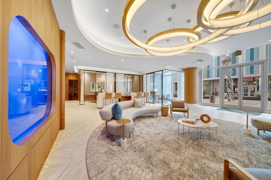 Shoreline Gateway's lobby features a 700-gallon jellyfish tank.