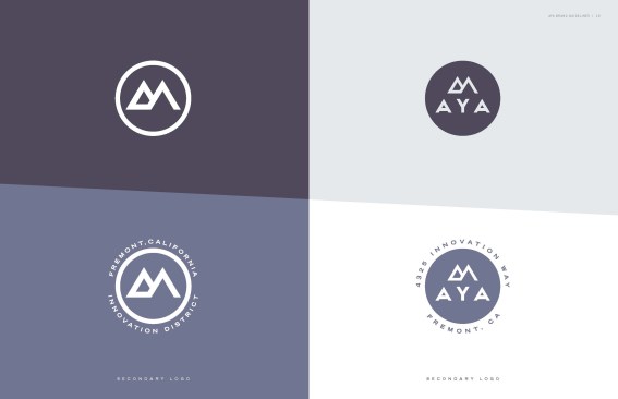 Primary and secondary brand logos for LMC's Aya community in Fremont, Calif.