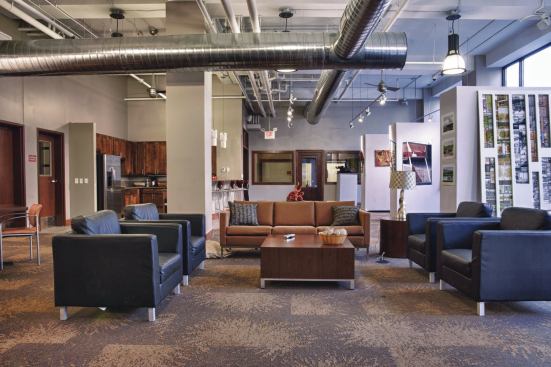 The new lobby, with comfortable seating