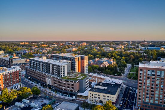 Newman Lofts, East Lansing, Mich. This two-tower development Is adjacent to numerous cultural and recreational amenities. Courtesy BKV Group