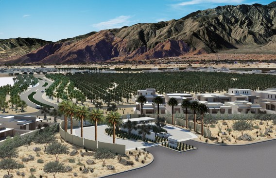 Once planned to house a golf-oriented community, Miralon, in Palm Springs, Calif., was reimagined with its golf course transformed into a 7,000-tree olive orchard with golf-cart paths converted to walking trails. The property's nearly 100 acres of open space include community gardens, dog parks, and fitness stations intended for residents of all ages.