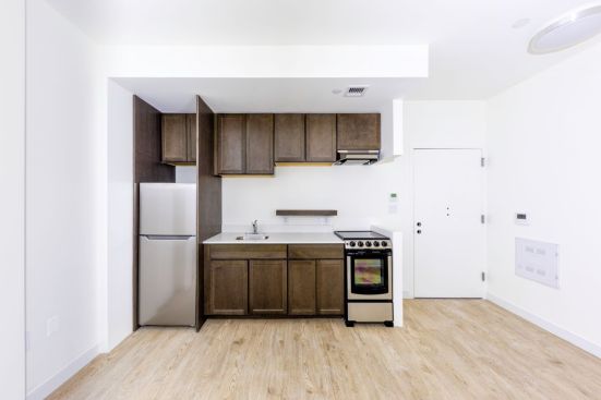 A newly renovated kitchen of Park 79.