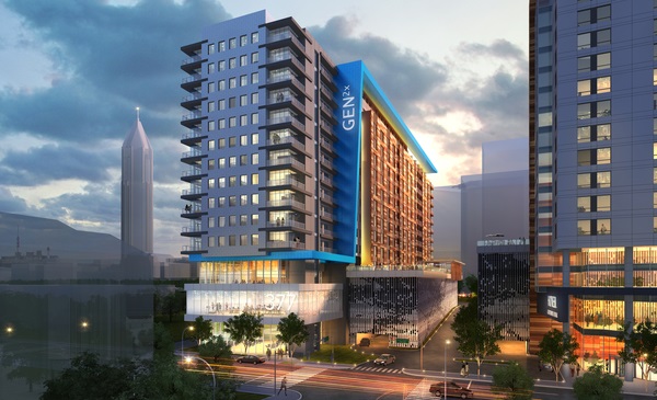 A structural building system from Prescient, such as the one being used on this project under construction in Atlanta, allows more density while optimizing construction economy.