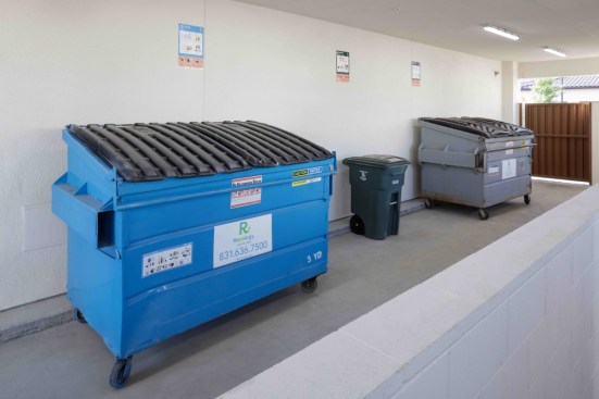 Recycling at Vida in Morgan Hill, California. Courtesy MBK Rental Living