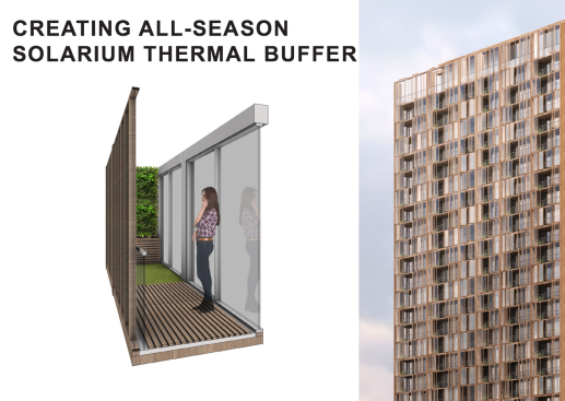 SOM designed balconies that could act as a thermal buffer during cold months.