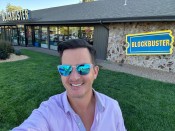 During his travels, Todd Butler stopped off at the last remaining Blockbuster video rental store in Bend, Oregon.