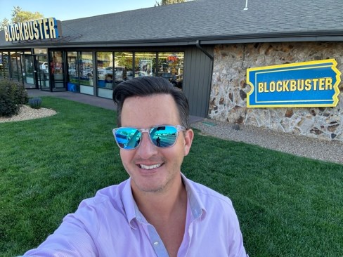 During his travels, Todd Butler stopped off at the last remaining Blockbuster video rental store in Bend, Oregon.