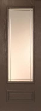 High Fiber The project team used Therma-Tru Doors' fiberglass exterior entry products that will not crack, split, splinter, or warp in the Florida climate. A Fiber-Classic 8-foot door from the company graces the front entry. It has 3/4 lite, framed glass, and black nickel caming. The kitchen side door is an 8-foot Smooth-Star unit. www.thermatru.com.
