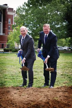 University of Kentucky President Eli Capliouto broke ground on New Residence Halls on campus  on April 17 , 2012 in Lexington, Ky . Photos   by Mark Cornelison