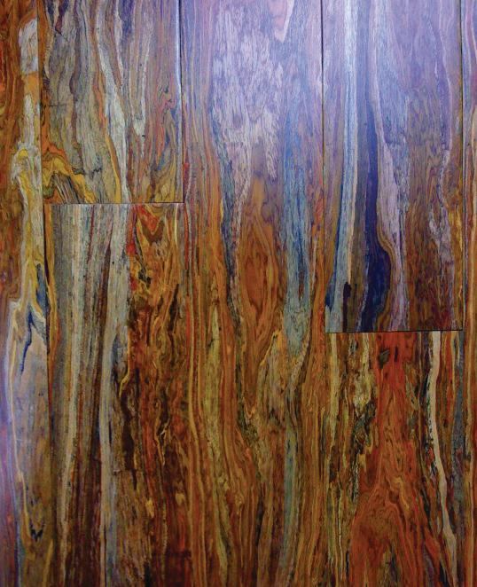 EcoTimber.



Woven Poplar flooring is made from 100% FSC-certified recycled furniture scraps kiln-dried and cold-pressed with a hardening resin, and is free of added urea formaldehyde. The tongue-and-groove planks measure 3 7/8 inches wide by 72 7/8 inches long by 9/16 inch thick. Nail- and glue-down installation is acceptable. 303.586.9420. www.ecotimber.com.