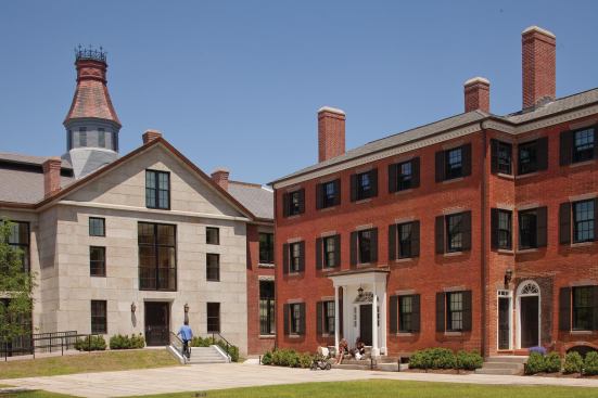 OPEN HOUSE: The ­former jail (beige building) and red-brick jail keeper’s home open to a ­welcoming courtyard at 50 St. Peter, a ­multi-use property in the heart of downtown Salem, Mass. 