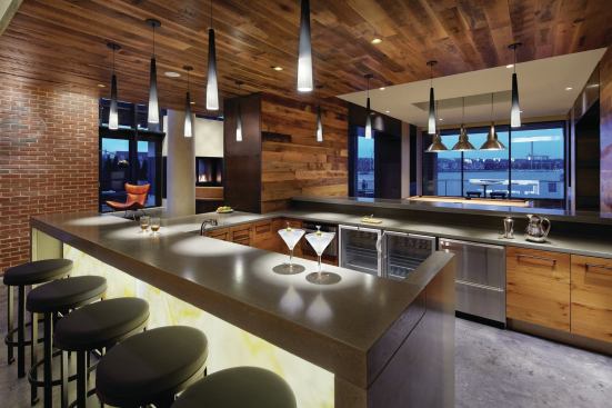 With a bar in its common area, Urban Wharf, also in Charm City, can host mixology classes and other fun events for residents.