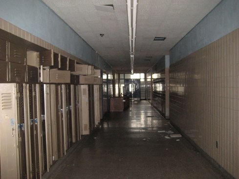 A hallway at Voke in its days as a technical high school.