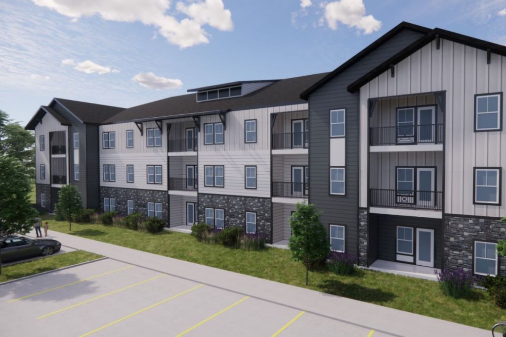 Rendering of Walker's Ridge Apartments.