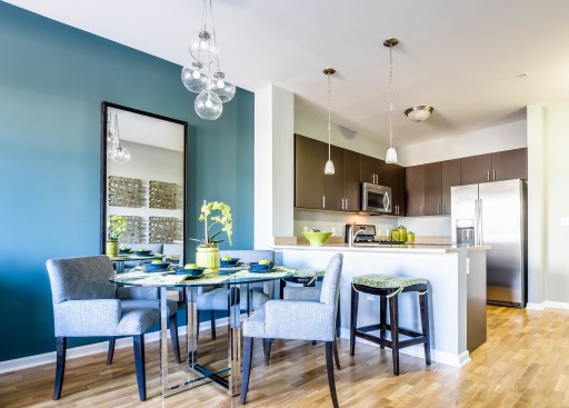 Open kitchen and dining layouts provide a comfortable living space for residents. 
