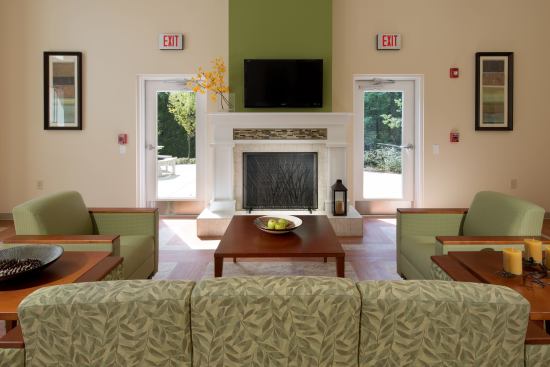 West Wood Oaks includes 10 one-bedroom, one bath units and 44 two-bedroom, one bath units. Shown here is the brand new community clubhouse.