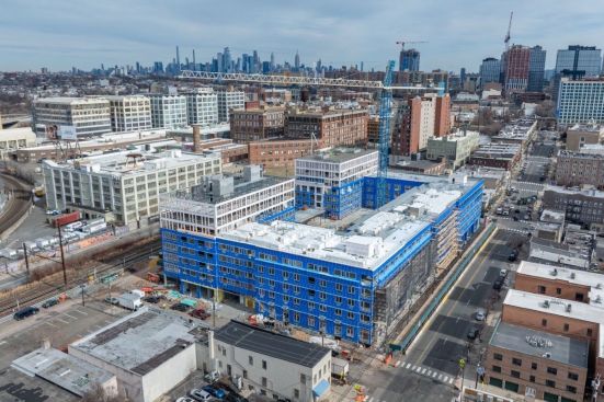 Slated for completion in September 2026, West Side Square is under construction in Jersey City, New Jersey.